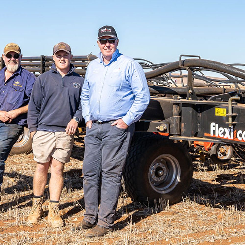 L-R Corey Jensen, CNH Capital, Tim Dixon, Will Dixon, James Travis, CNH Seeding and Tillage