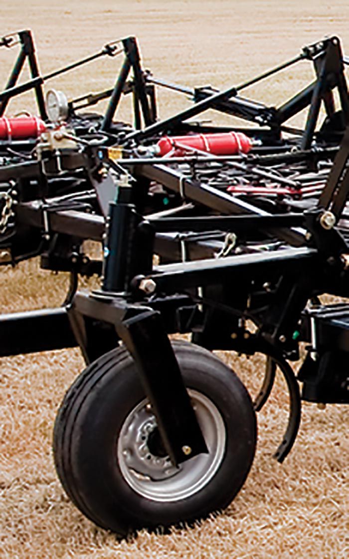 A cropped image of a Flexi-Coil Precision Cultivator wheel