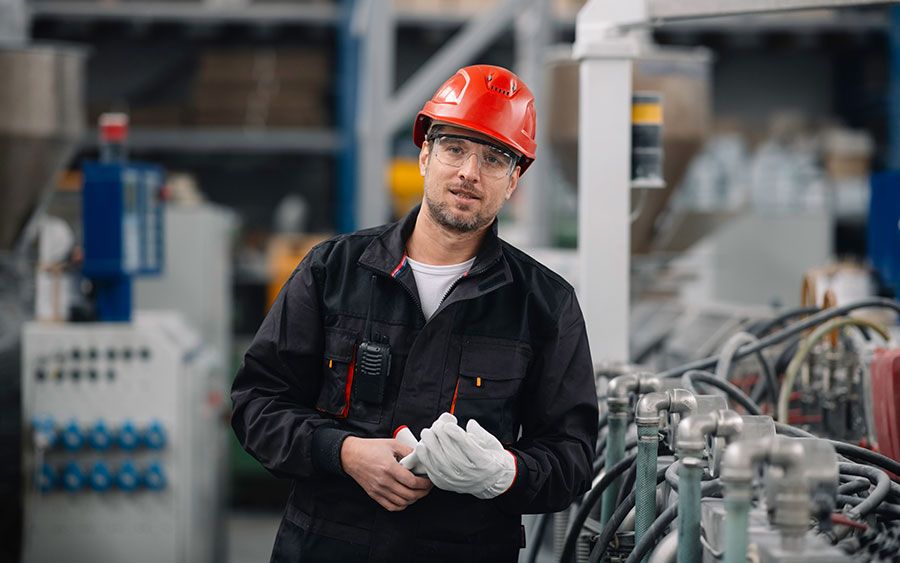 Worker at CHN Industrial's Saskatoon manufacturing facility
