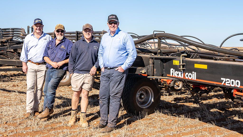 L-R Corey Jensen, CNH Capital, Tim Dixon, Will Dixon, James Travis, CNH Seeding and Tillage